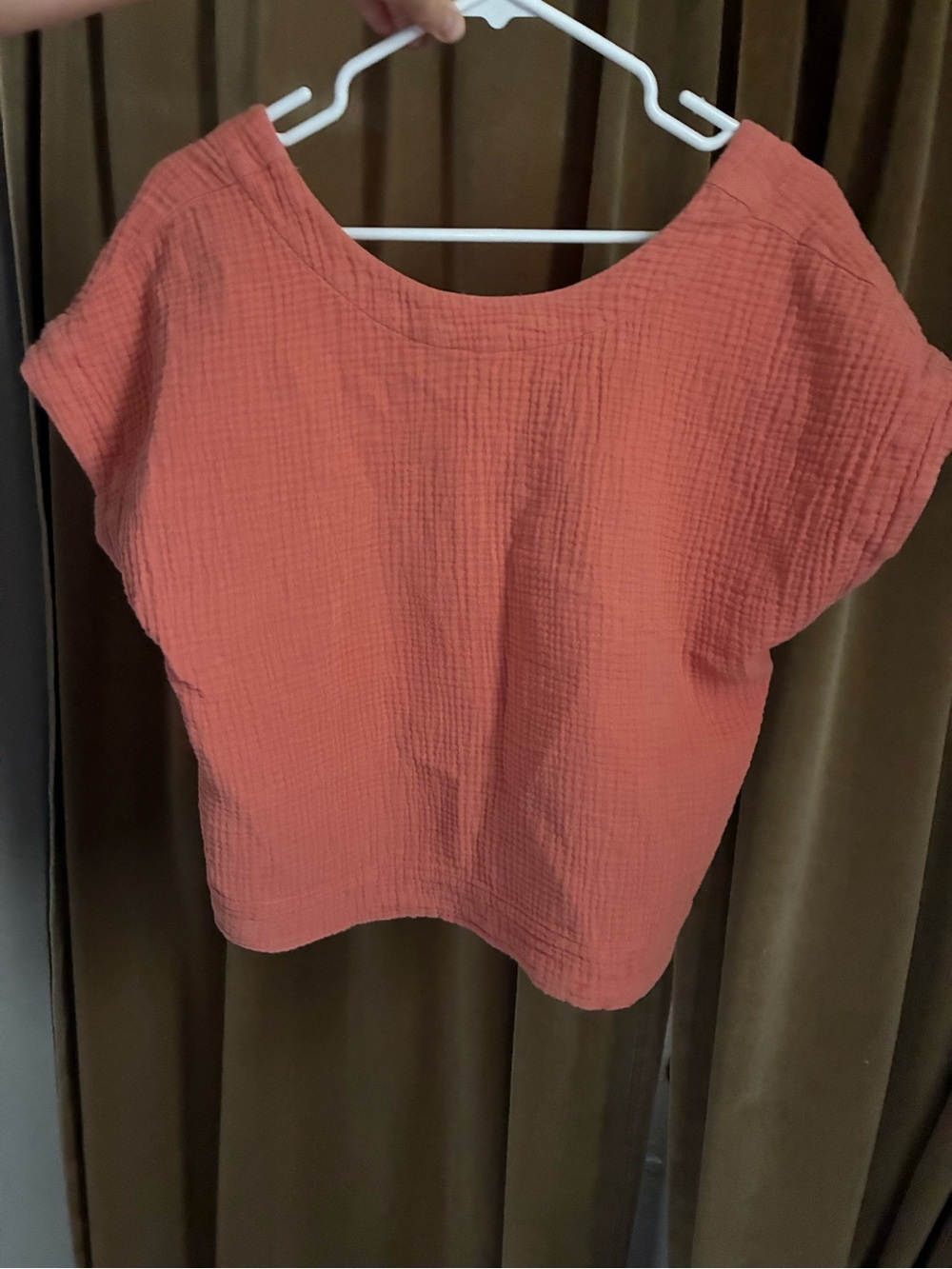Madewell Short Sleeve Scoop Top in orange